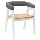 vidaXL Étkező Székek 2 pcs Fehér 54 x 57 x 73 cm Tömör Gumi Fa