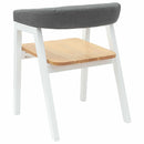 vidaXL Étkező Székek 2 pcs Fehér 54 x 57 x 73 cm Tömör Gumi Fa