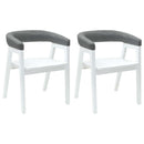 vidaXL Étkező Székek 2 pcs Fehér 54 x 57 x 73 cm Tömör Gumi Fa