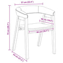 vidaXL Étkező Székek 2 pcs Fehér 54 x 57 x 73 cm Tömör Gumi Fa