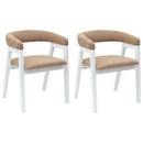 vidaXL Étkező Székek 2 pcs Fehér 54 x 57 x 73 cm Tömör Gumi Fa
