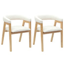 vidaXL Étkező Székek 2 pcs Természetes 54 x 57 x 73 cm Tömör Gumi Fa