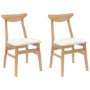 vidaXL Étkező Székek 2 pcs Természetes 42 x 47.5 x 81 cm Tömör Gumi Fa