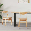 vidaXL Étkező Székek 2 pcs Természetes 42 x 47.5 x 81 cm Tömör Gumi Fa