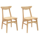 vidaXL Étkező Székek 2 pcs Természetes 42 x 47.5 x 81 cm Tömör Gumi Fa