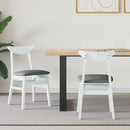 vidaXL Étkező Székek 2 pcs Fehér 42 x 47.5 x 81 cm Tömör Gumi Fa