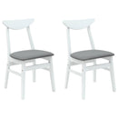 vidaXL Étkező Székek 2 pcs Fehér 42 x 47.5 x 81 cm Tömör Gumi Fa