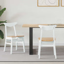 vidaXL Étkező Székek 2 pcs Fehér 42 x 47.5 x 81 cm Tömör Gumi Fa