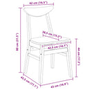 vidaXL Étkező Székek 2 pcs Fehér 42 x 47.5 x 81 cm Tömör Gumi Fa