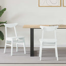 vidaXL Étkező Székek 2 pcs Fehér 42 x 47.5 x 81 cm Tömör Gumi Fa