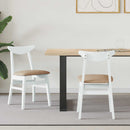vidaXL Étkező Székek 2 pcs Fehér 42 x 47.5 x 81 cm Tömör Gumi Fa