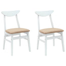 vidaXL Étkező Székek 2 pcs Fehér 42 x 47.5 x 81 cm Tömör Gumi Fa