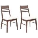 vidaXL Étkező Székek 2 pcs Világos Barna 43 x 54 x 89 cm Tömör Gumi Fa