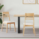 vidaXL Étkező Székek 2 pcs Természetes 43 x 54 x 89 cm Tömör Gumi Fa