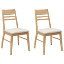 vidaXL Étkező Székek 2 pcs Természetes 43 x 54 x 89 cm Tömör Gumi Fa