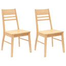 vidaXL Étkező Székek 2 pcs Természetes 43 x 54 x 89 cm Tömör Gumi Fa