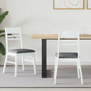 vidaXL Étkező Székek 2 pcs Fehér 43 x 54 x 89 cm Tömör Gumi Fa