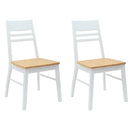 vidaXL Étkező Székek 2 pcs Fehér 43 x 54 x 89 cm Tömör Gumi Fa