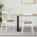 vidaXL Étkező Székek 2 pcs Fehér 43 x 54 x 89 cm Tömör Gumi Fa