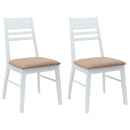 vidaXL Étkező Székek 2 pcs Fehér 43 x 54 x 89 cm Tömör Gumi Fa
