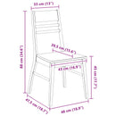 vidaXL Étkező Székek 2 pcs Fehér 43 x 54 x 89 cm Tömör Gumi Fa