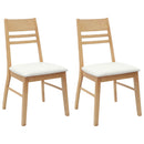 vidaXL Étkező Székek 2 pcs Természetes 43 x 54 x 89 cm Tömör Gumi Fa