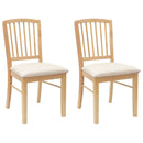 vidaXL Étkező Székek 2 pcs Természetes 50 x 52,5 x 91 cm Tömör Gumi Fa