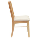 vidaXL Étkező Székek 2 pcs Természetes 50 x 52,5 x 91 cm Tömör Gumi Fa
