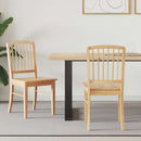 vidaXL Étkező Székek 2 pcs Természetes 50 x 52,5 x 91 cm Tömör Gumi Fa