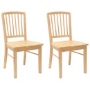 vidaXL Étkező Székek 2 pcs Természetes 50 x 52,5 x 91 cm Tömör Gumi Fa