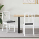 vidaXL Étkező Székek 2 pcs Fehér 50 x 52,5 x 91 cm Tömör Gumi Fa