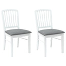 vidaXL Étkező Székek 2 pcs Fehér 50 x 52,5 x 91 cm Tömör Gumi Fa