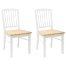 vidaXL Étkező Székek 2 pcs Fehér 50 x 52,5 x 91 cm Tömör Gumi Fa