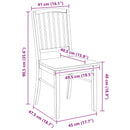vidaXL Étkező Székek 2 pcs Fehér 50 x 52,5 x 91 cm Tömör Gumi Fa