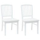 vidaXL Étkező Székek 2 pcs Fehér 50 x 52,5 x 91 cm Tömör Gumi Fa