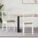 vidaXL Étkező Székek 2 pcs Fehér 50 x 52,5 x 91 cm Tömör Gumi Fa