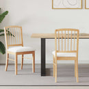 vidaXL Étkező Székek 2 pcs Természetes 50 x 52,5 x 91 cm Tömör Gumi Fa