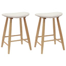 vidaXL Étkező Székek 2 pcs Természetes 46 x 37 x 63 cm Tömör Gumi Fa