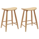 vidaXL Étkező Székek 2 pcs Természetes 46 x 37 x 63 cm Tömör Gumi Fa