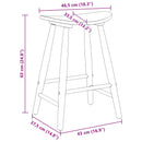 vidaXL Étkező Székek 2 pcs Fehér 46 x 37 x 63 cm Tömör Gumi Fa