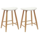 vidaXL Étkező Székek 2 pcs Természetes 46 x 37 x 63 cm Tömör Gumi Fa