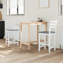 vidaXL Étkező Székek 2 pcs Fehér 40 x 47,5 x 99,5 cm Tömör Gumi Fa