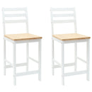 vidaXL Étkező Székek 2 pcs Tömör Gumi Fa Fehér 40 x 47,5 x 99,5 cm