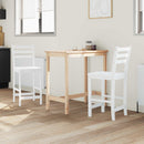 vidaXL Étkező Székek 2 pcs Fehér 40 x 47,5 x 99,5 cm Tömör Gumi Fa