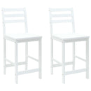 vidaXL Étkező Székek 2 pcs Fehér 40 x 47,5 x 99,5 cm Tömör Gumi Fa