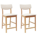 vidaXL Étkező Székek 2 pcs Természetes 48 x 49 x 95 cm Tömör Gumi Fa