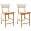 vidaXL Étkező Székek 2 pcs Természetes 48 x 49 x 95 cm Tömör Gumi Fa