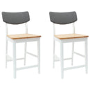 vidaXL Étkező Székek 2 pcs Fehér 48 x 49 x 95 cm Tömör Gumi Fa