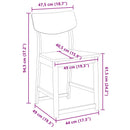vidaXL Étkező Székek 2 pcs Fehér 48 x 49 x 95 cm Tömör Gumi Fa