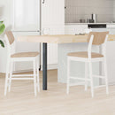 vidaXL Étkező Székek 2 pcs Fehér 48 x 49 x 95 cm Tömör Gumi Fa